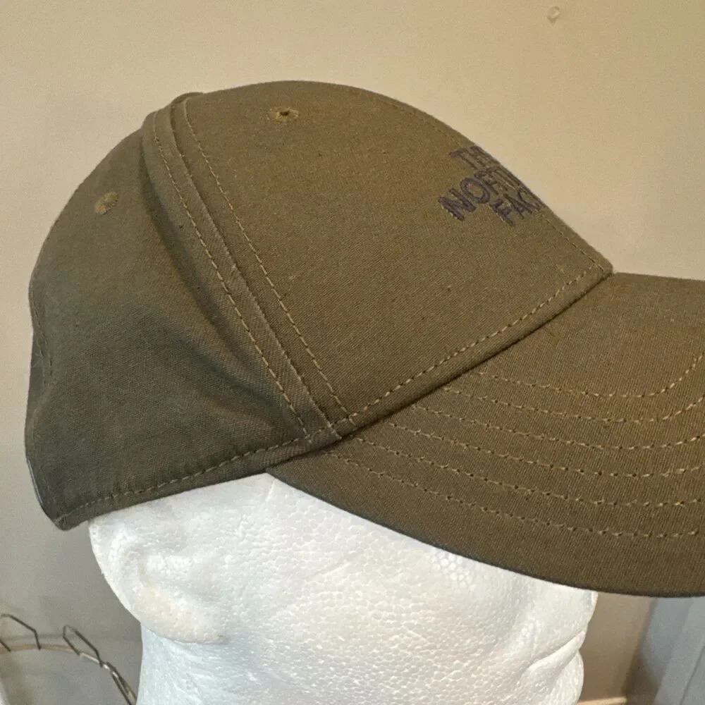 The North Face Olive Green Adjustable Strapback Hat; 1966 Embroidered; Ad Medium